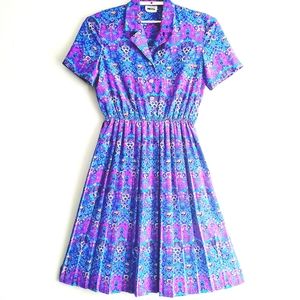 Vintage Floral Printed Dress